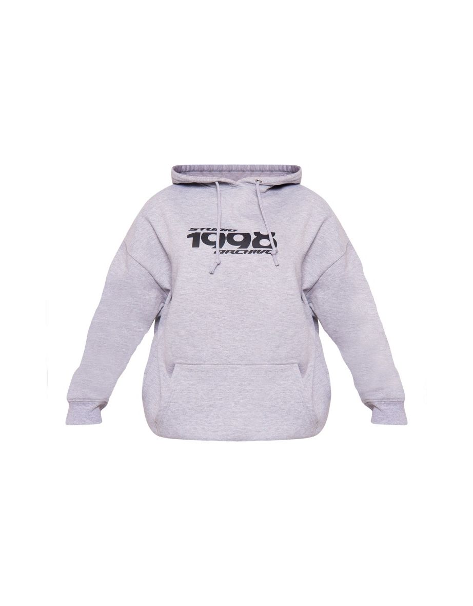 Grey Marl Studio 1998 Printed Hoodie - 4