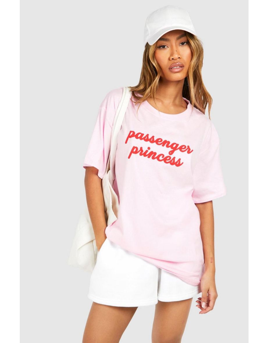 Oversized Passenger Princess Pocket Print Cotton Tee - pink