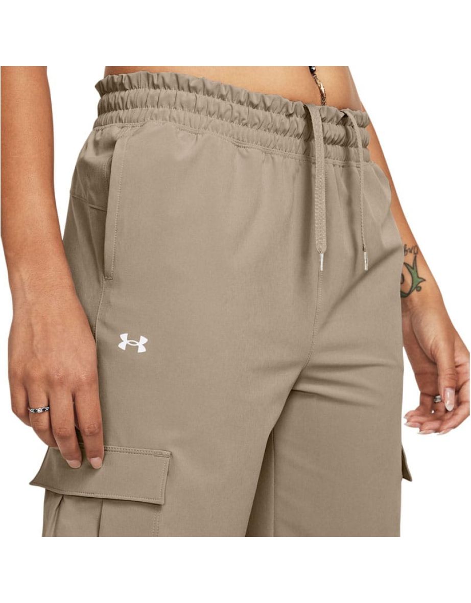Women's Under Armour UA Rival Woven Cargo Pants in Brown - 3