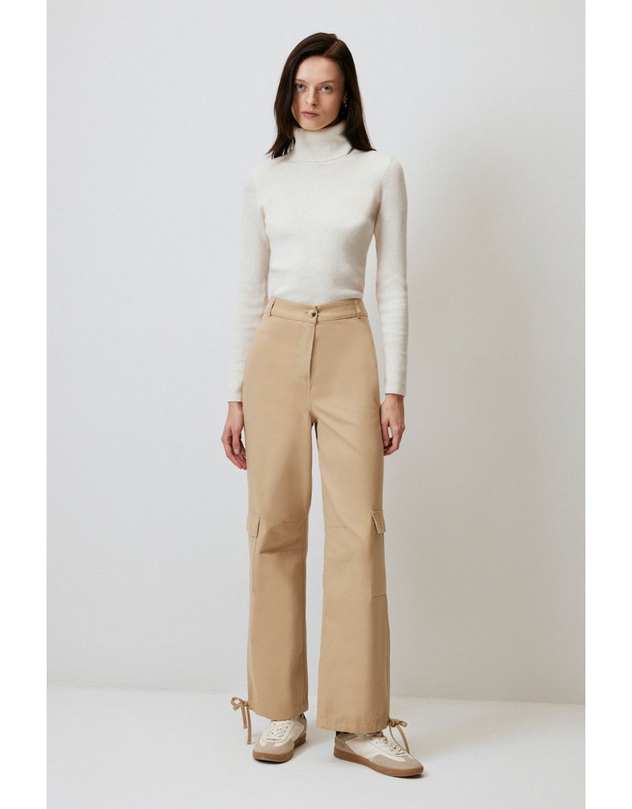 CARGO PANTS WITH GATHERED CUFF