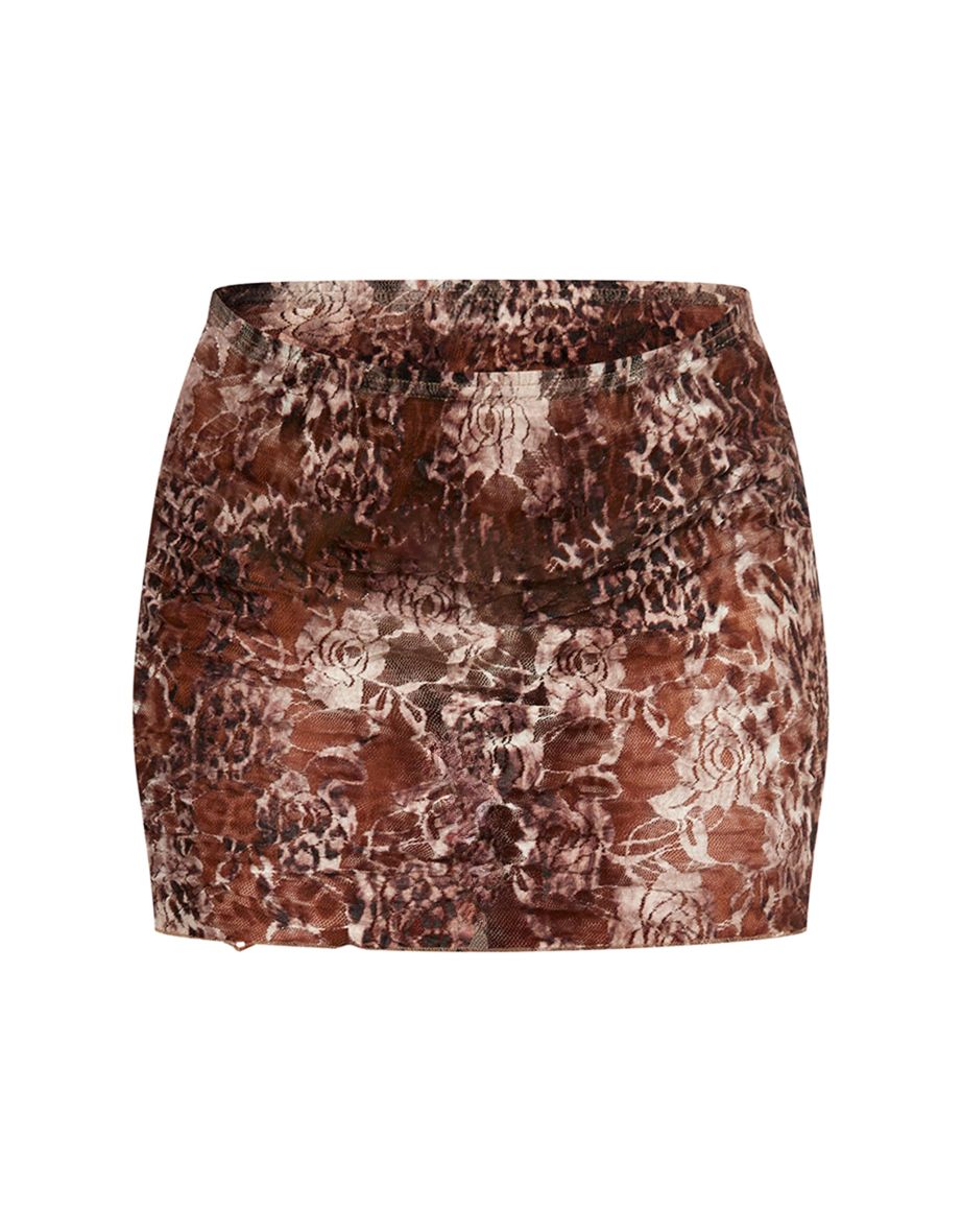 Leopard Print Lace Micro Mini Skirt - 5