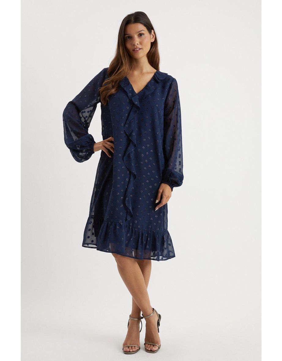 Wallis navy and white best sale spotted dress