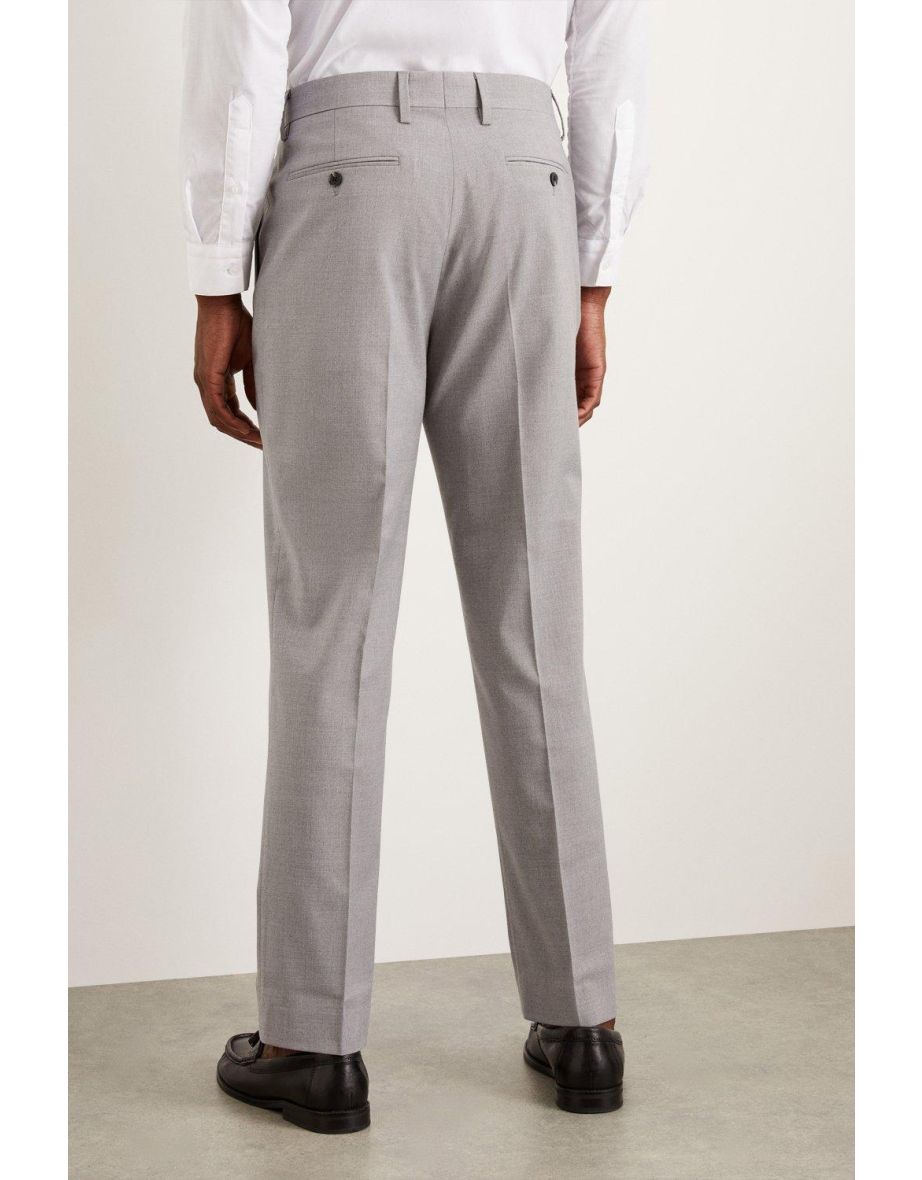 Tailored Fit Light Grey Essential Suit Trousers - 2