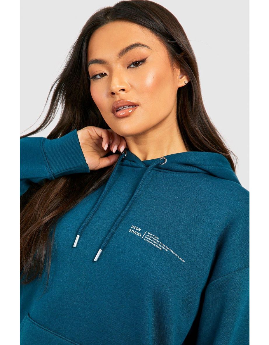 Text Print Hooded Tracksuit - petrol - 3