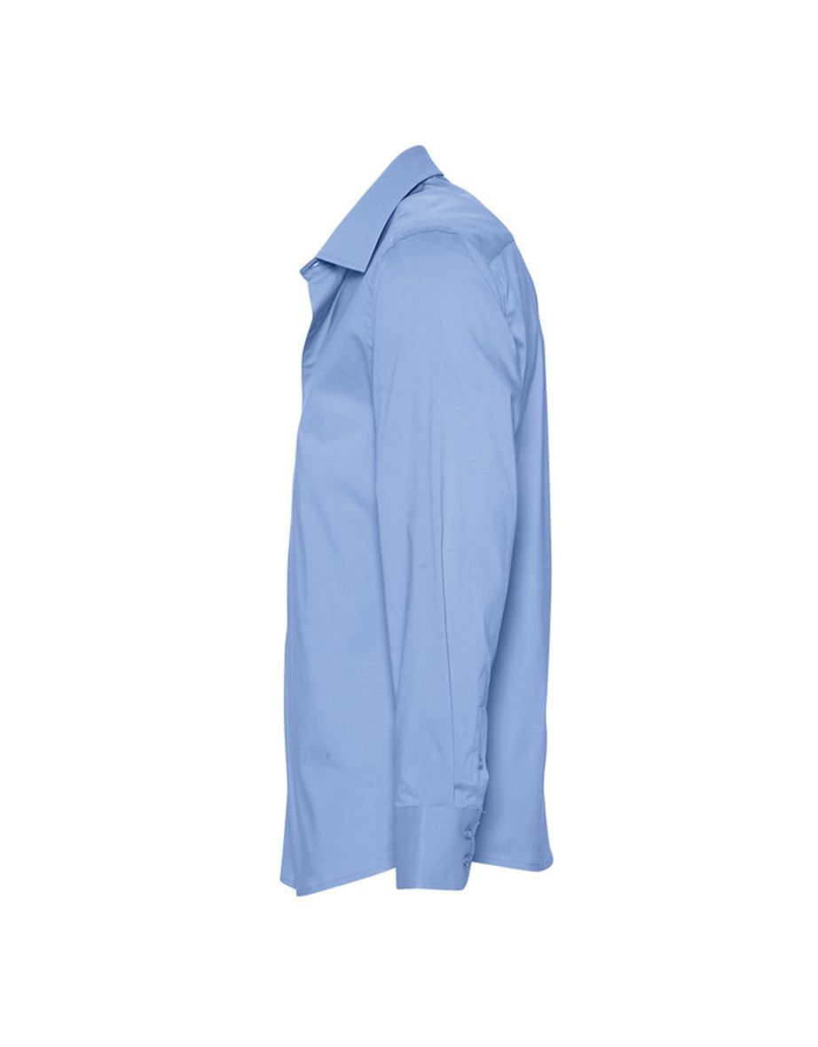 SOLS Mens Brighton Long Sleeve Fitted Work Shirt - Bright Sky - 2