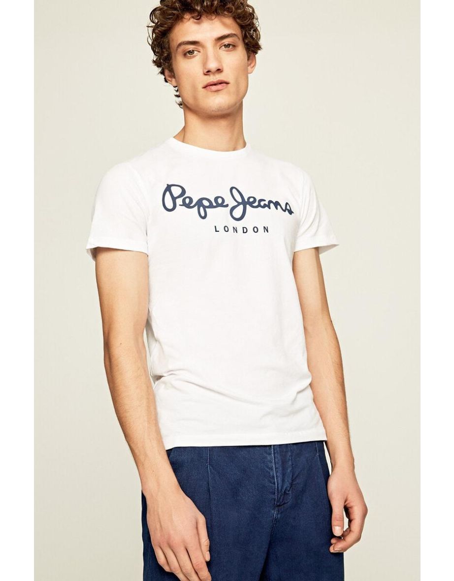 Original Stretch Cotton T-Shirt with Logo Print and Crew Neck