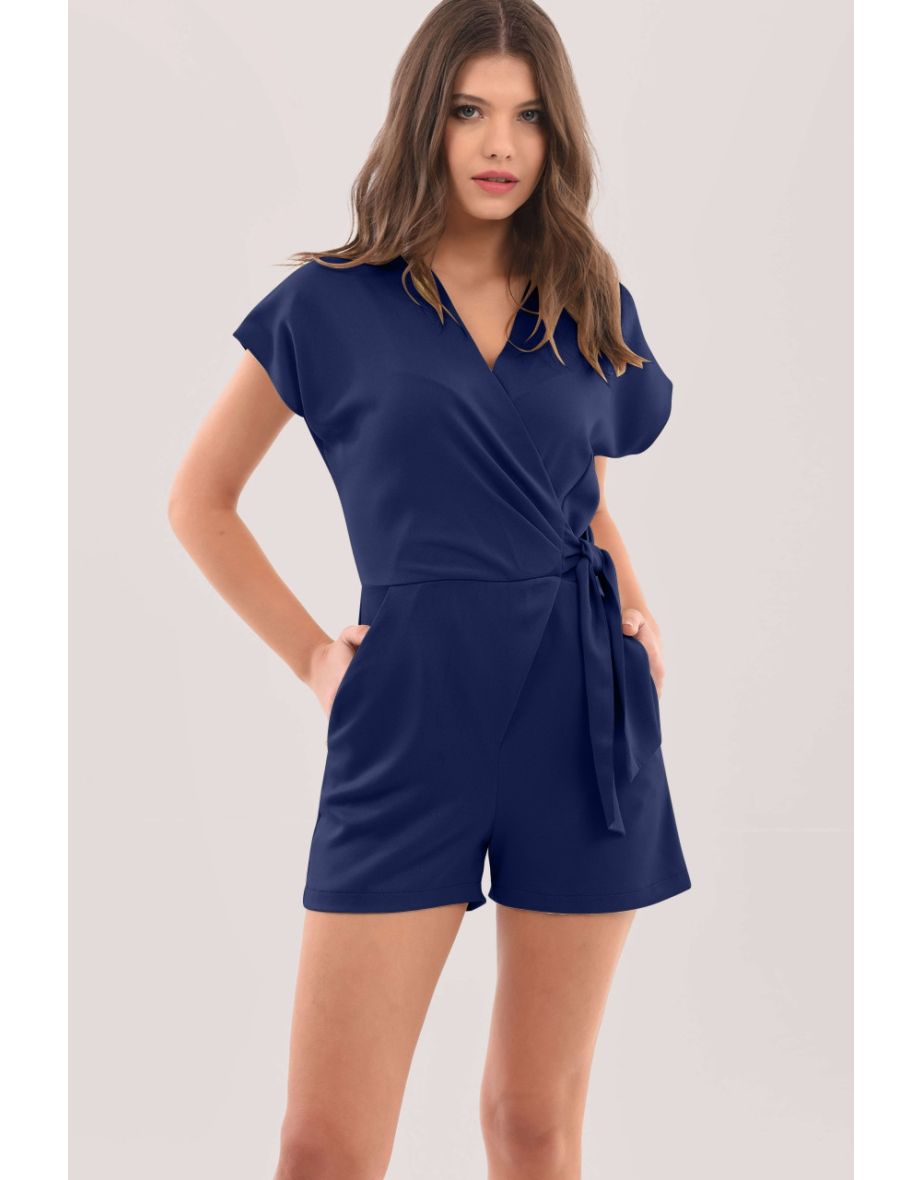 Closet London Navy blue Kimono Playsuit