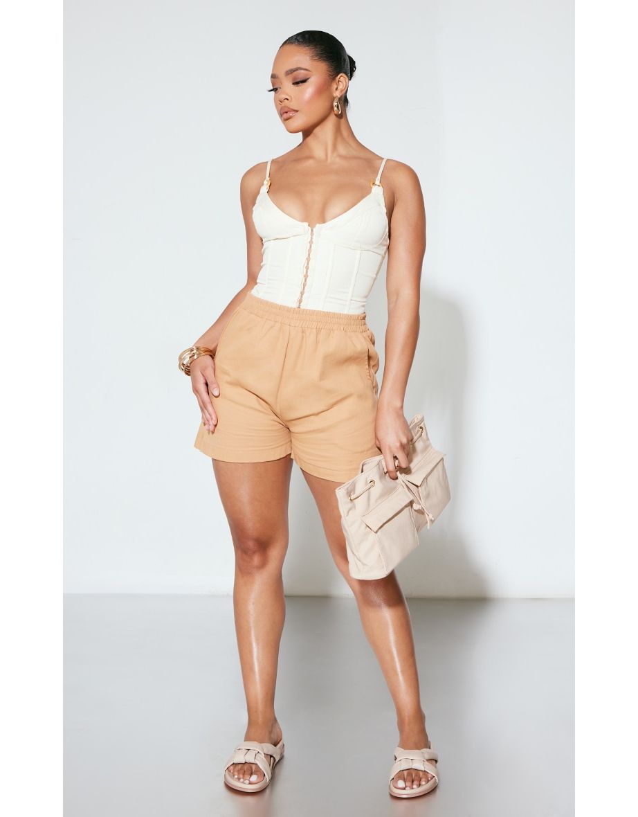 Camel Twill Runner Shorts