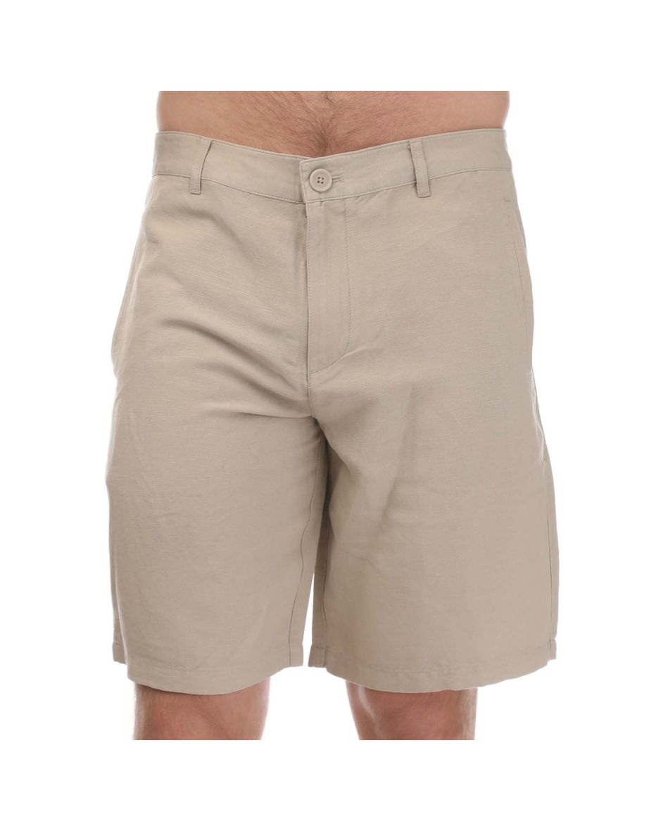 Men's Armani Exchange Linen Rayon Twill Shorts in Cream