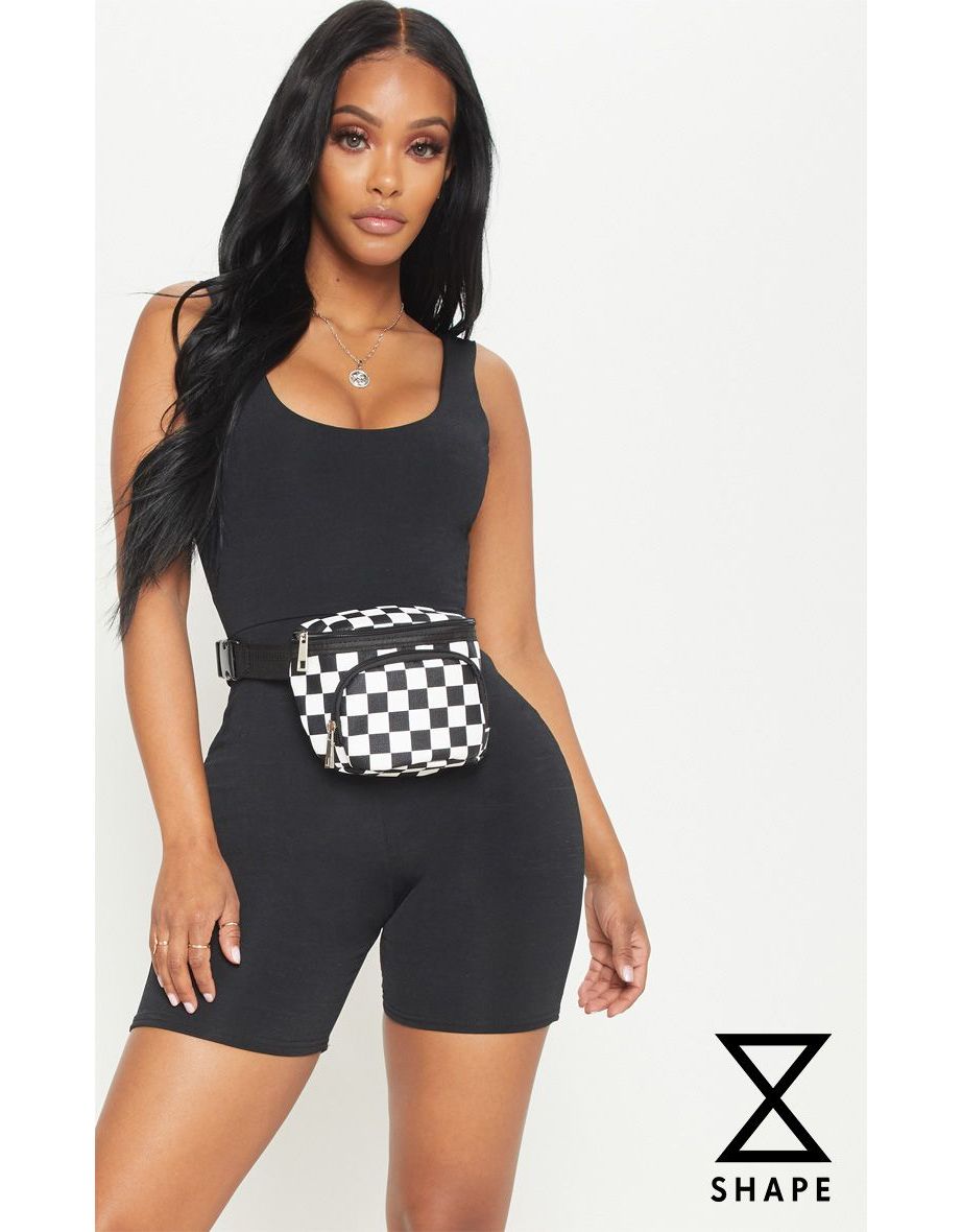 Shape Black Slinky Scoop Neck Unitard