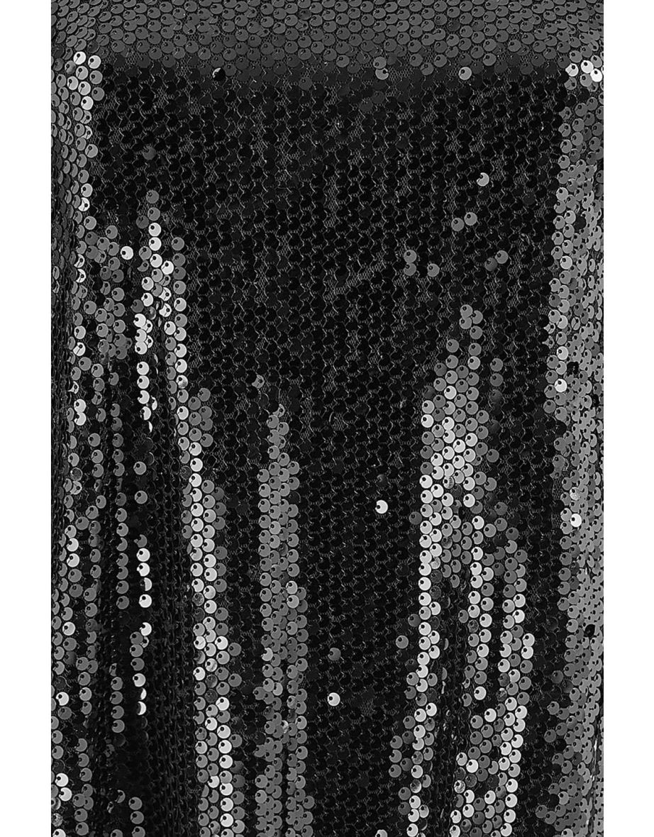 Yumi Black Sequin Tunic Dress With Balloon Sleeves - 4