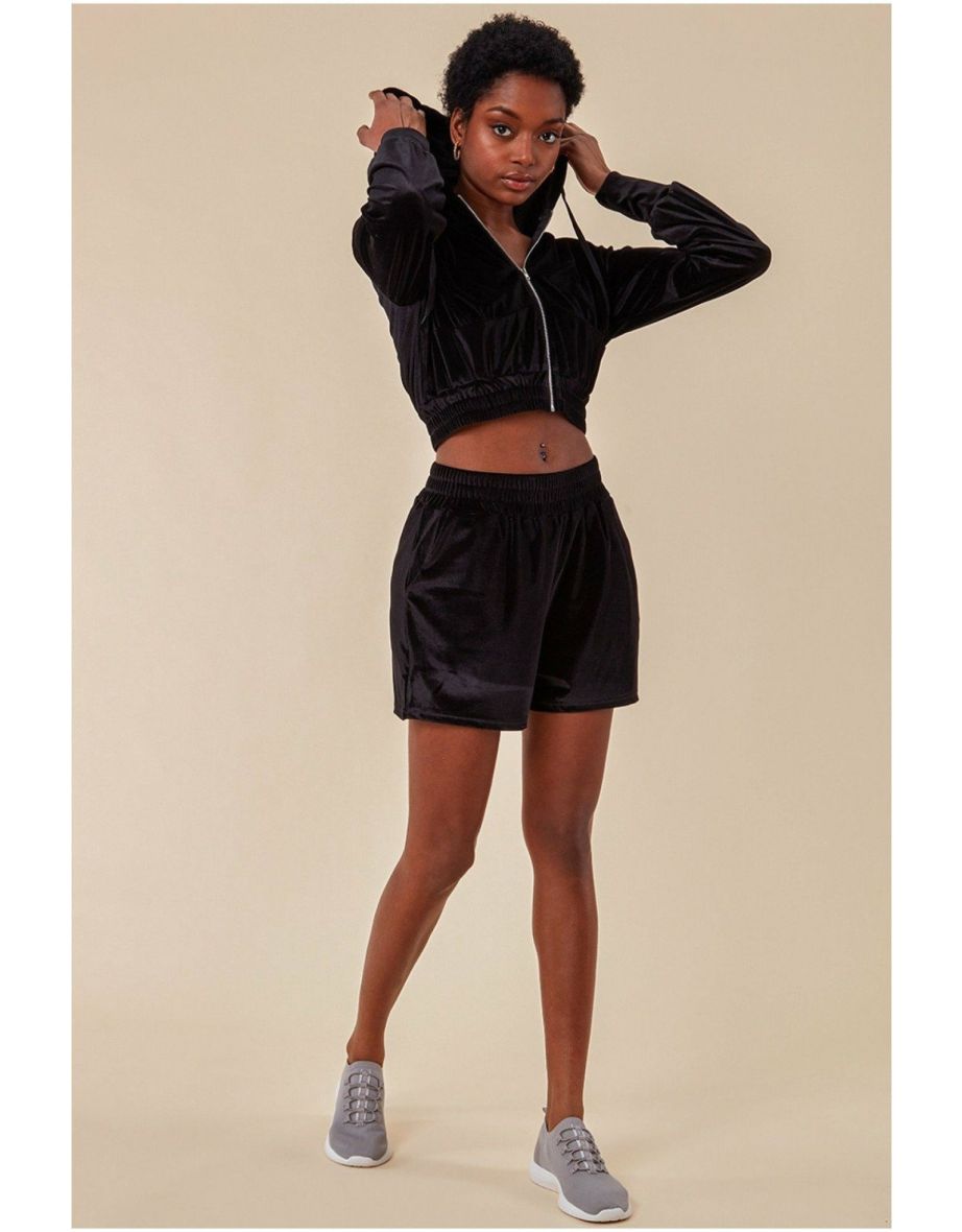 Velour skirt and 2025 hoodie set