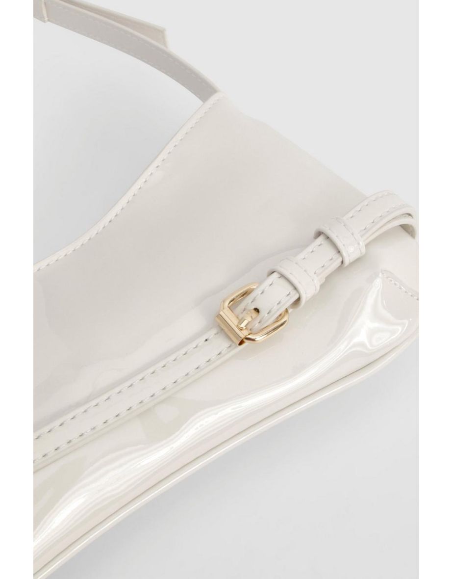 Vinyl Buckle Detail Shoulder Bag - 3