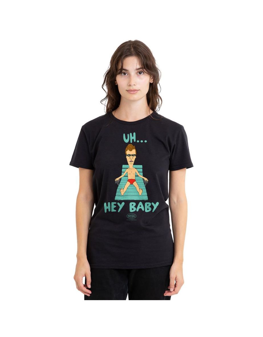Beavis & Butthead Unisex Adult Uh Hey Baby T-Shirt - Black