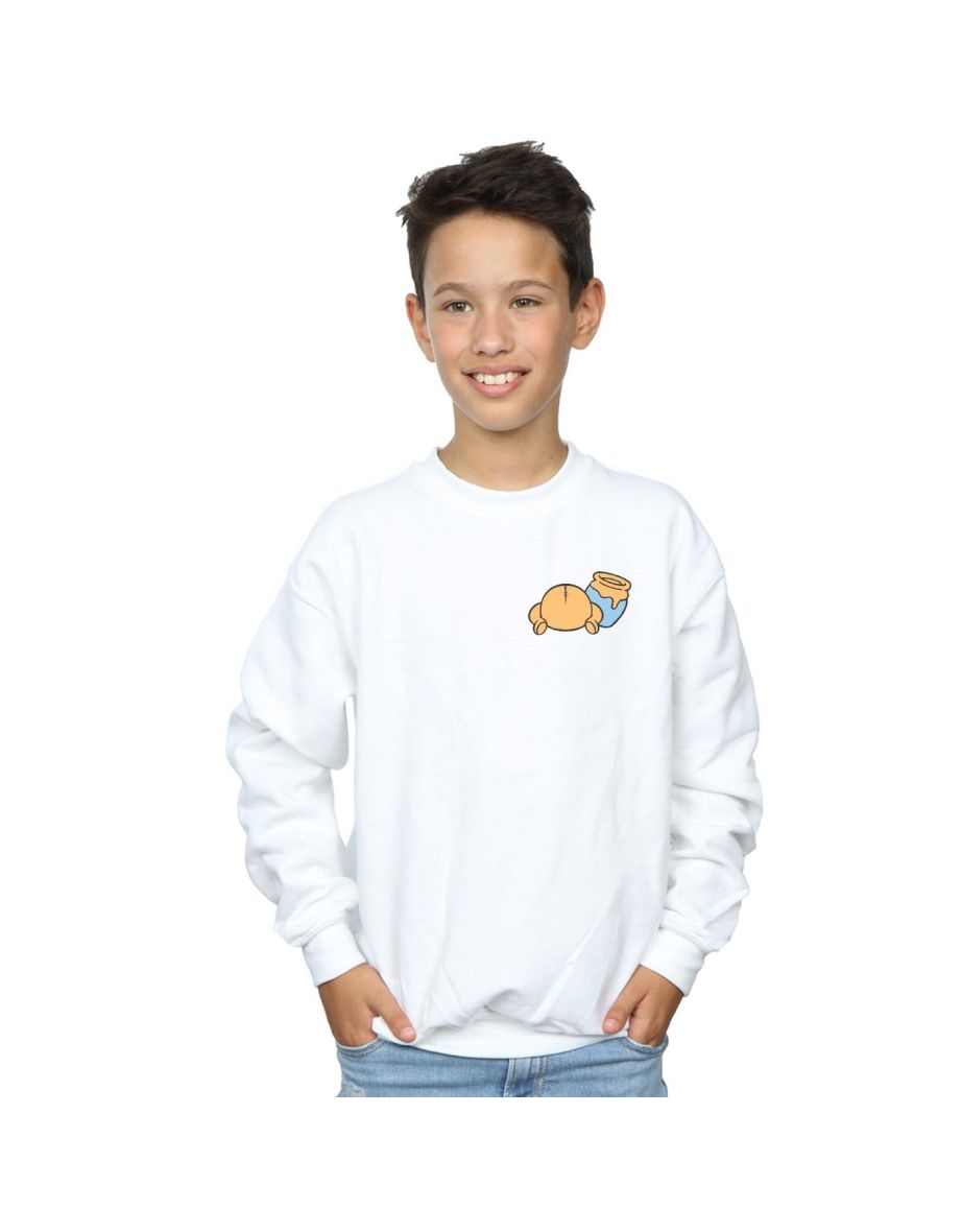 Disney Boys Winnie The Pooh Backside Breast Print Sweatshirt - White