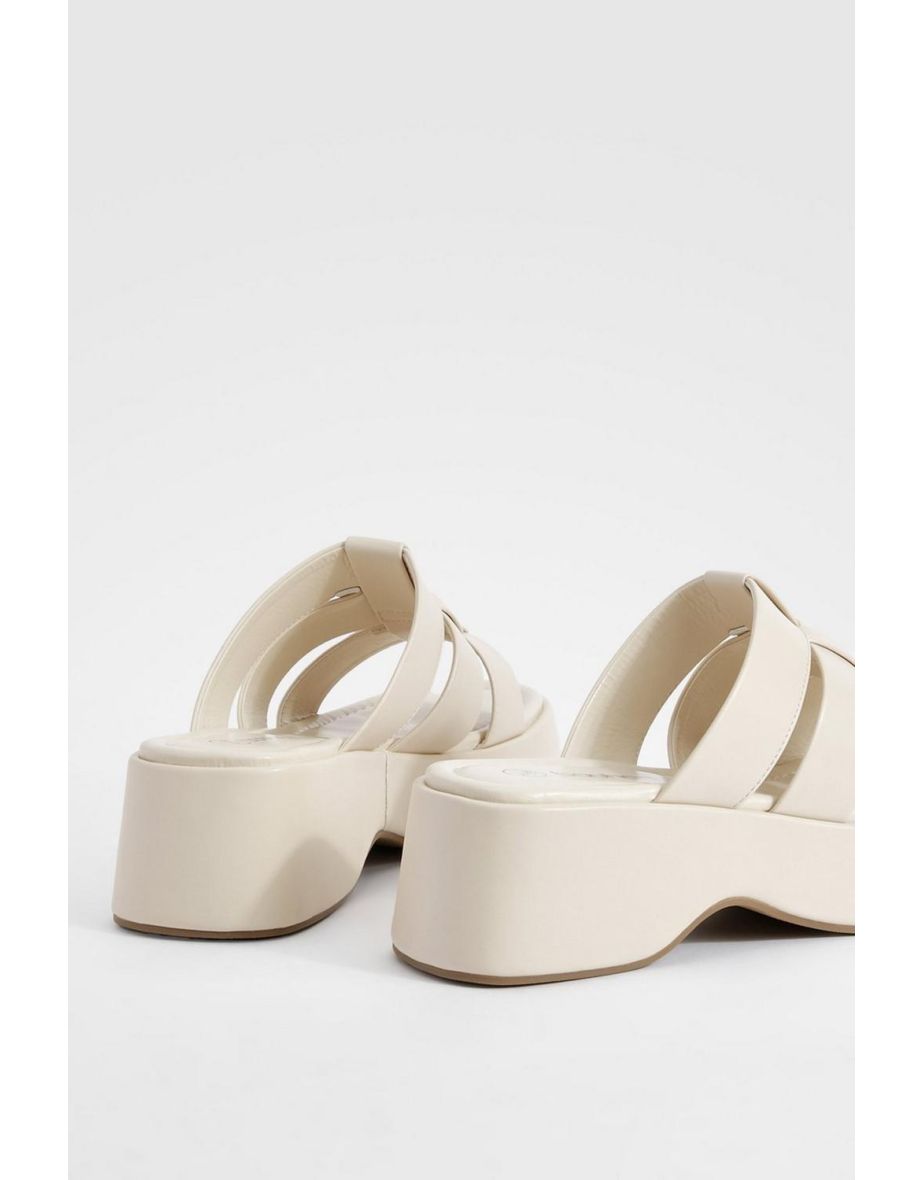 Caged Detail Flatforms - beige - 3