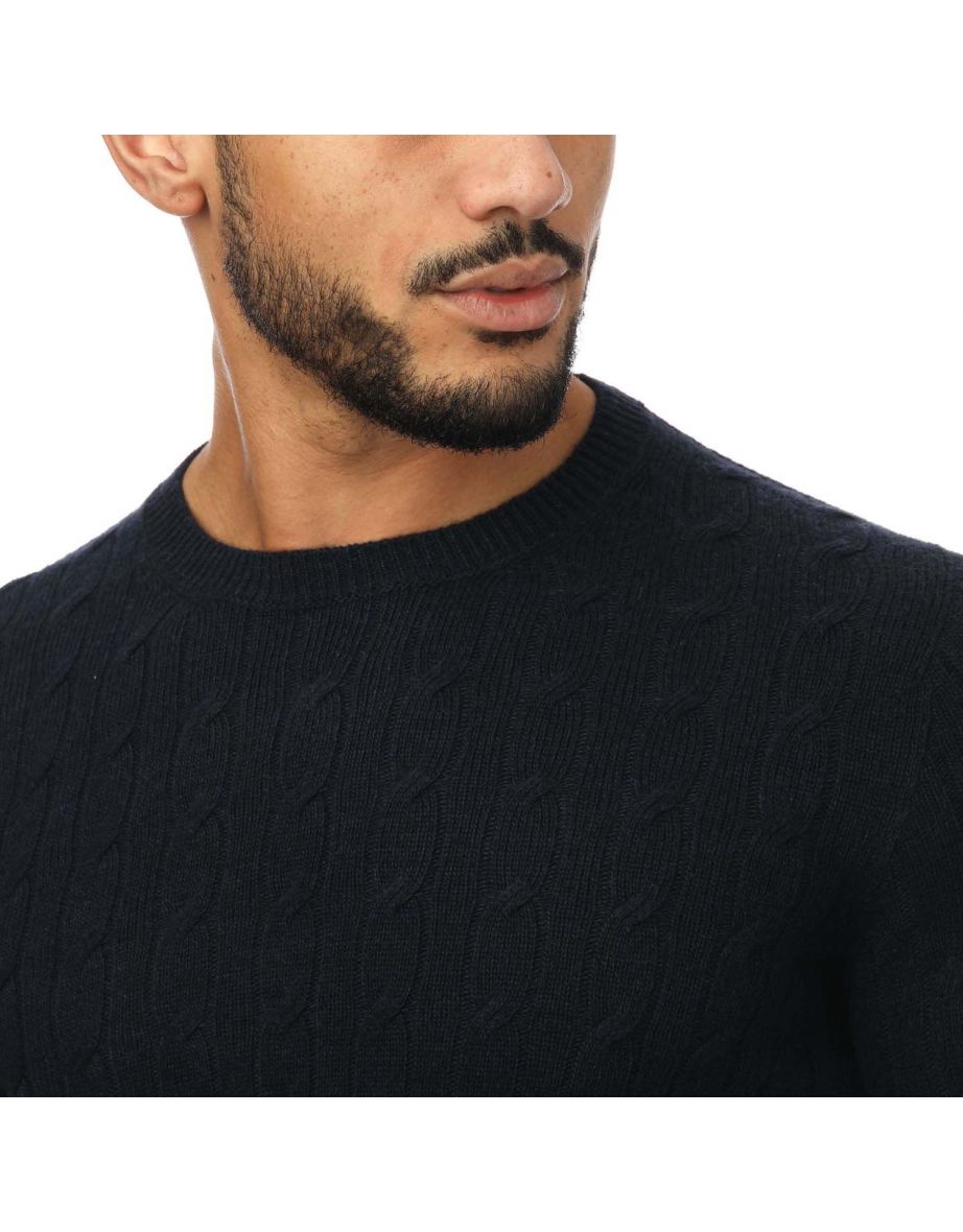 Men's Alpha Studio Knitted Jumper in Blue - 5