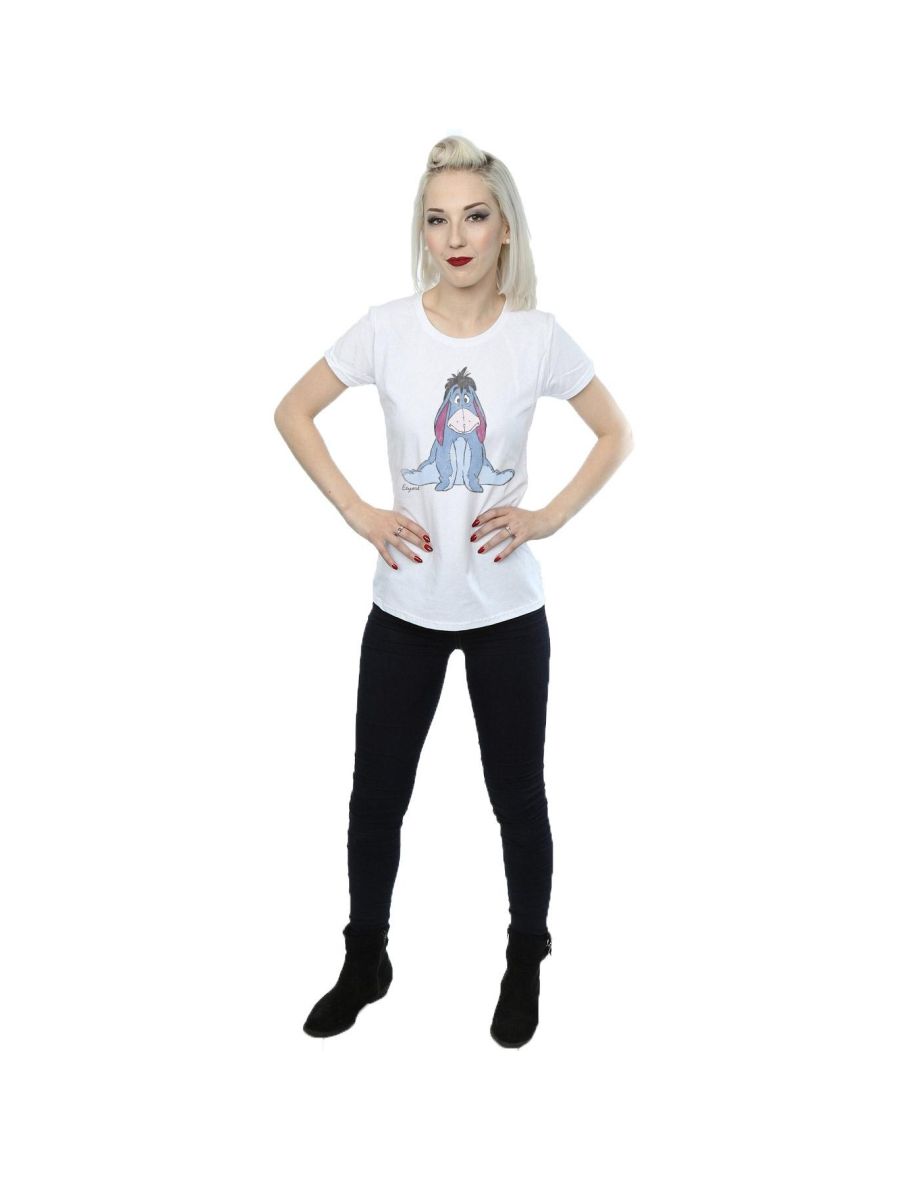 Disney Womens/Ladies Winnie The Pooh Classic Eeyore Cotton T-Shirt - White - 3