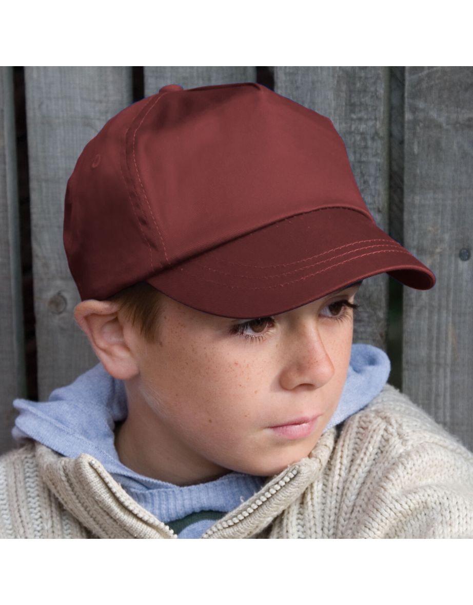 Result Unisex Childrens/Kids Plain Basebll Cap - Burgundy - 1