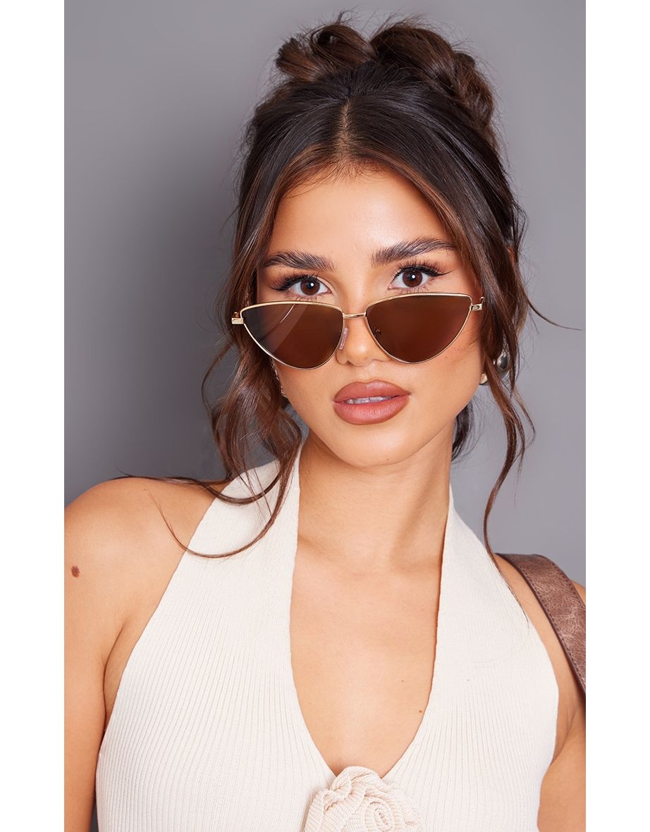 Metal frame cheap cat eye sunglasses