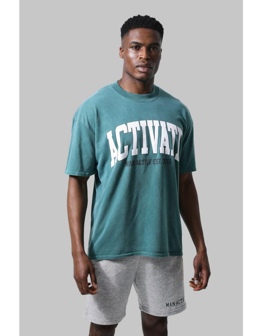 Man Active Overdye Activate T-shirt - teal