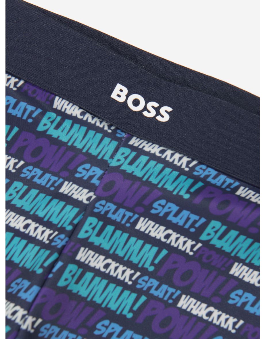 Girls Comic Pop Art Leggings in Navy - 3