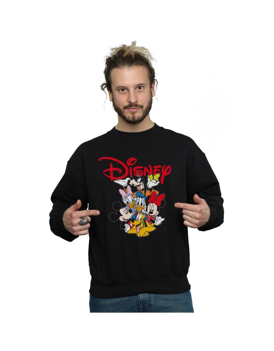 Disney Mens Mickey Mouse Crew Sweatshirt - Black