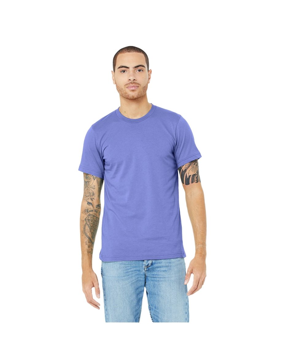 Canvas Unisex Jersey Crew Neck T-Shirt / Mens Short Sleeve T-Shirt - Heather Deep Teal - 2