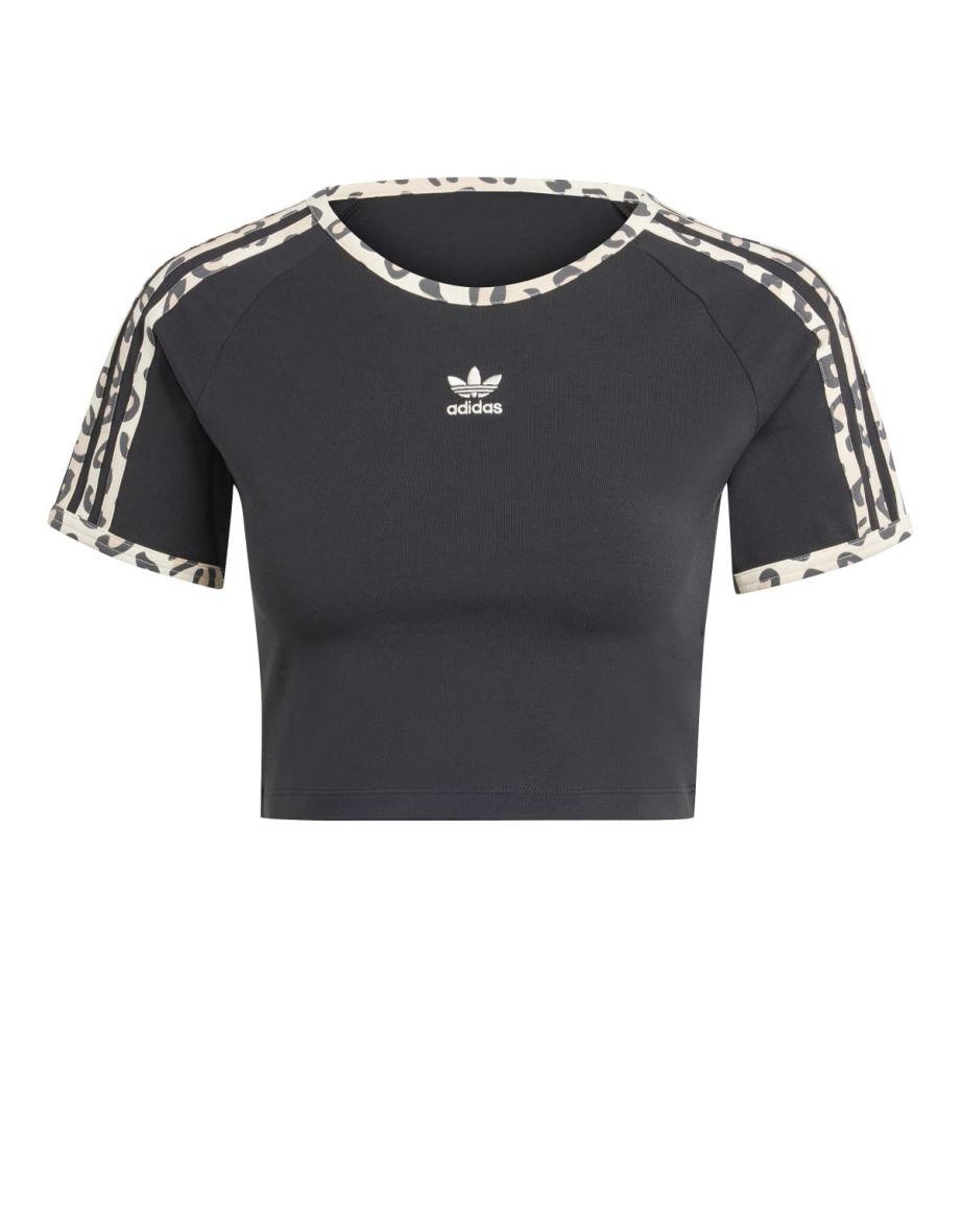 Women's adidas Originals Leopard Baby T-Shirt in Black - 7