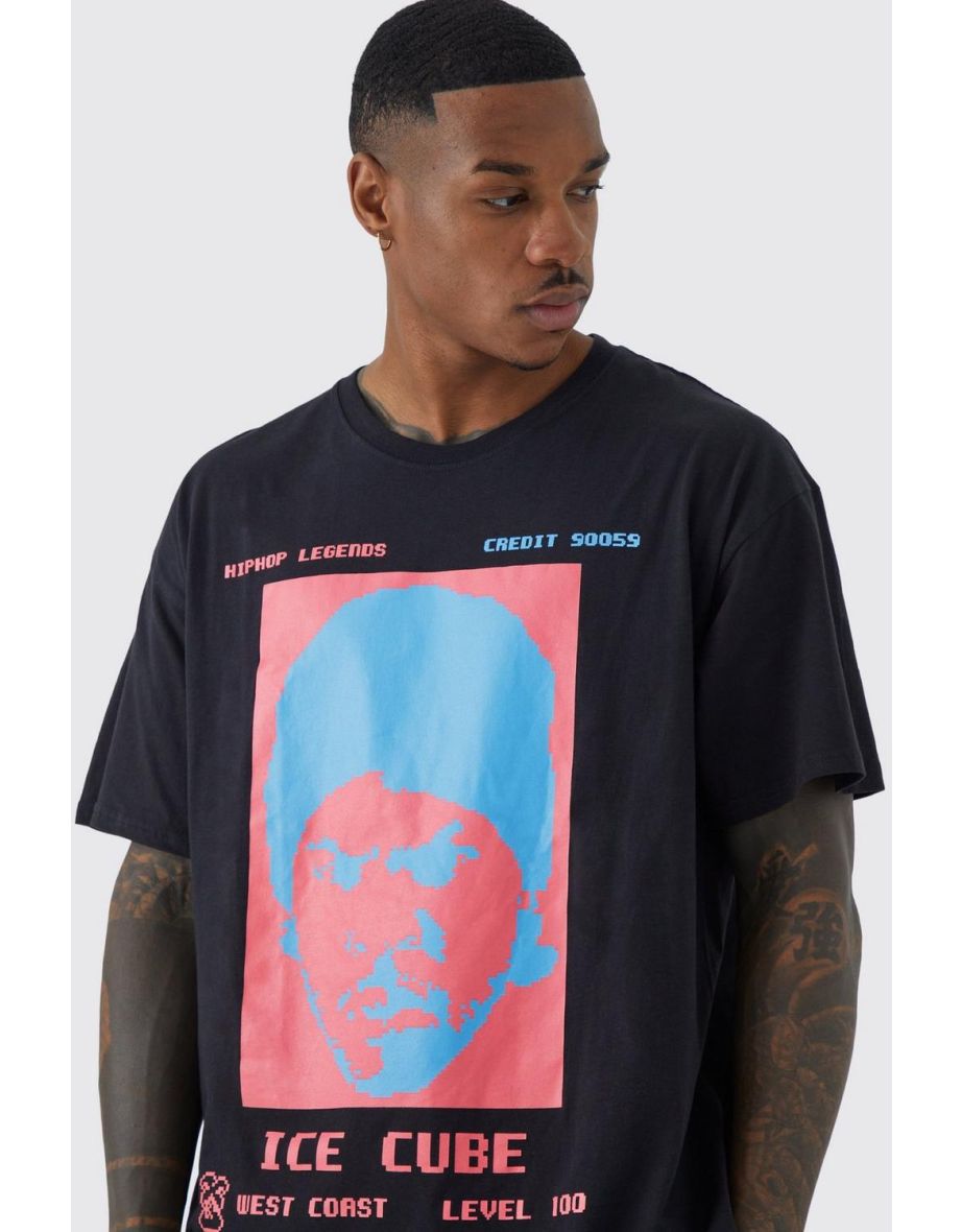 Oversized Pixel Ice Cube License T-shirt - black - 2
