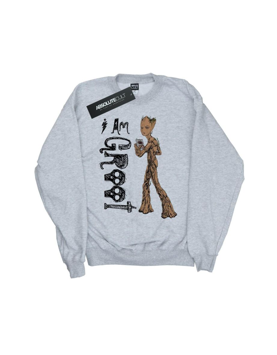Avengers Infinity War Girls I Am Teenage Groot Cotton Sweatshirt - Sports Grey - 3