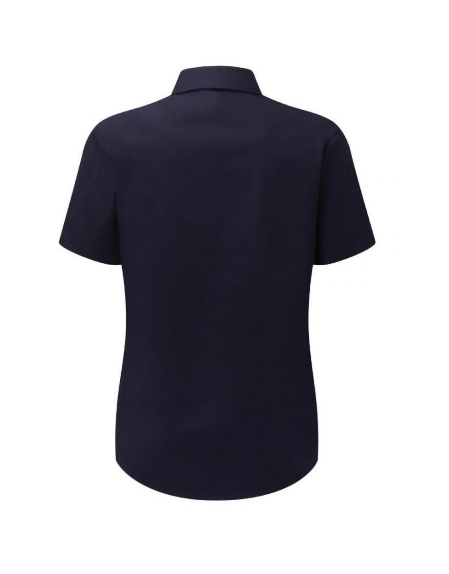 Russell Collection Ladies/Womens Short Sleeve Poly-Cotton Easy Care Poplin Shirt - French Navy - 1