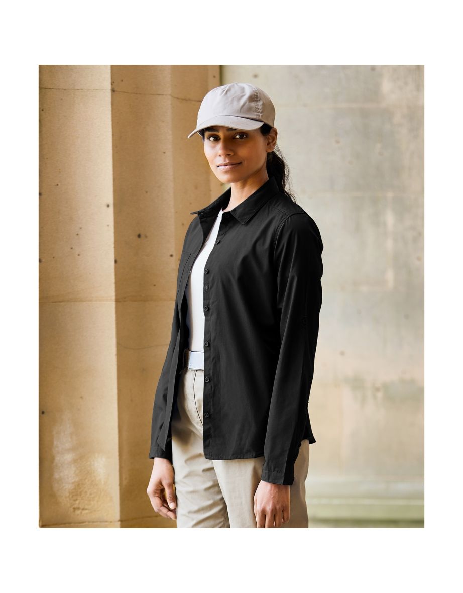 Craghoppers Womens/Ladies Expert Kiwi Long-Sleeved Shirt - Black - 1