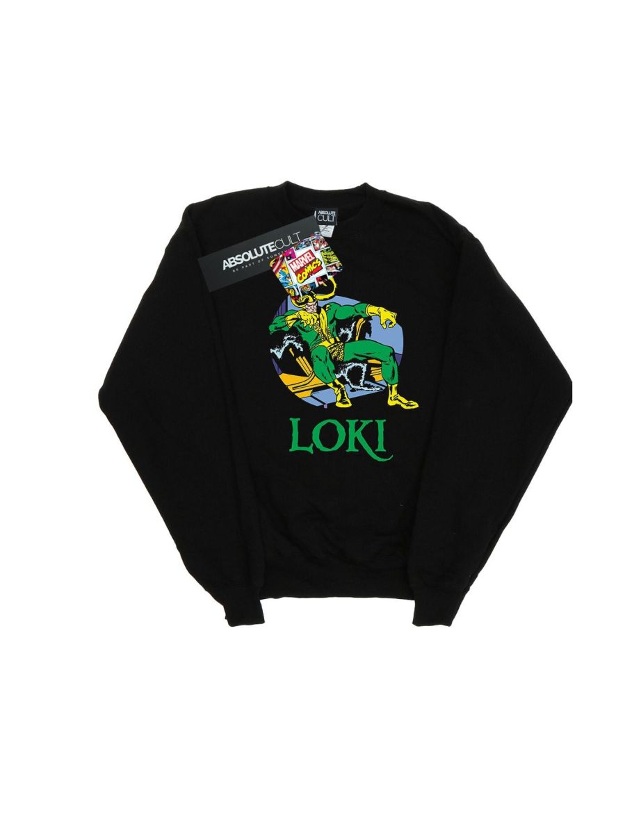 Marvel Boys Loki Throne Sweatshirt - Black