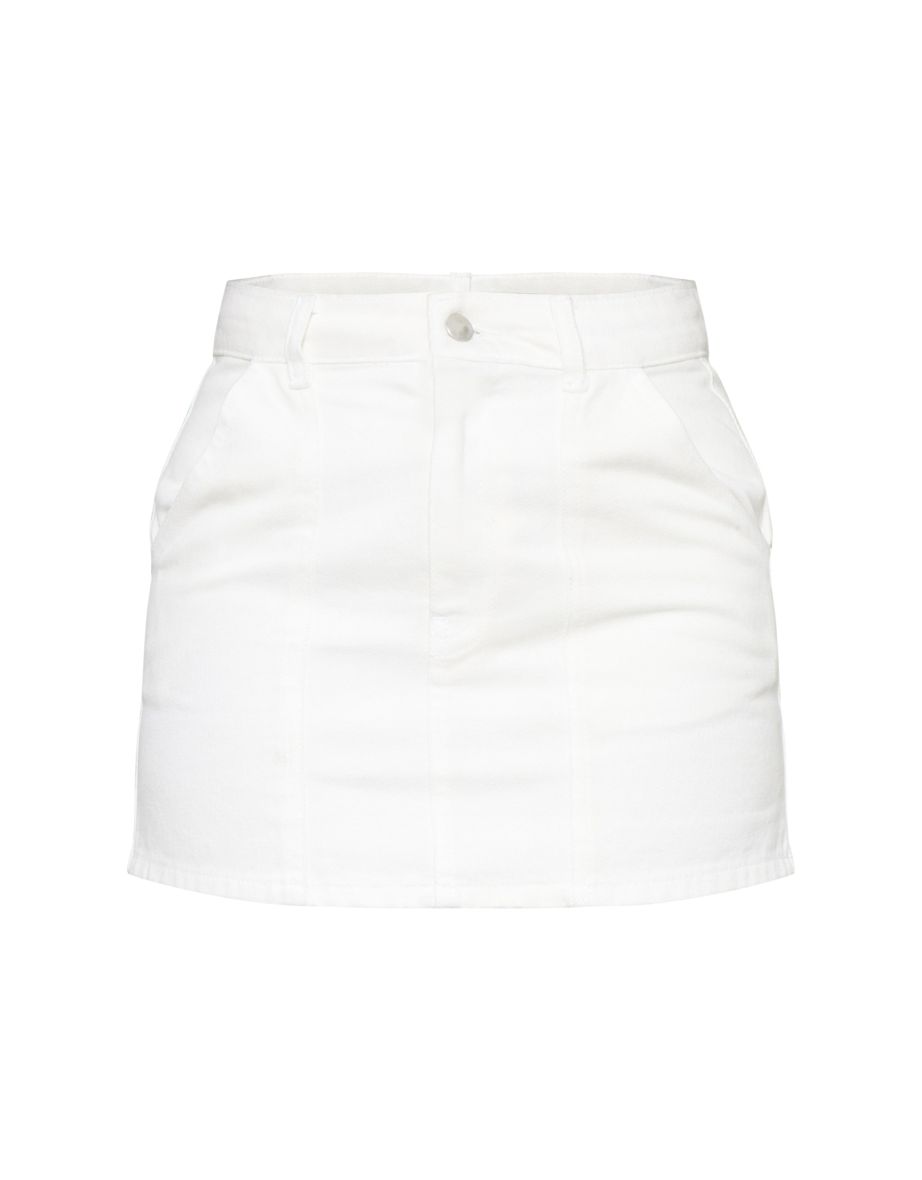 Ecru Carpenter Pocket Detail Denim Mini Skirt - 5