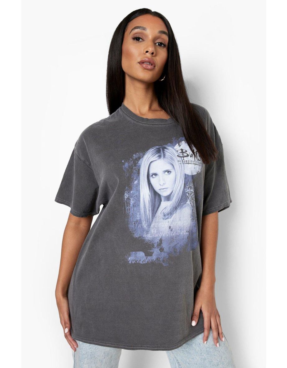 Buffy The Vampire License T-shirt - charcoal
