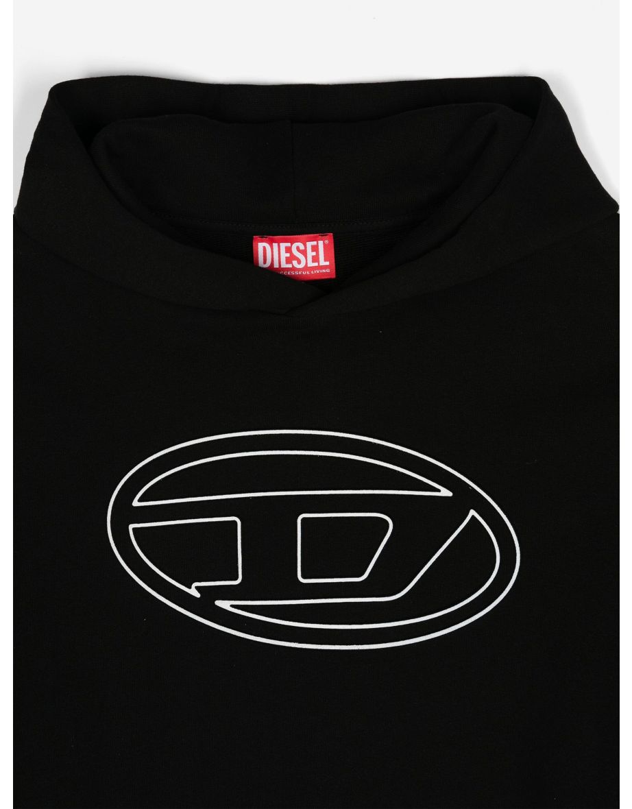 Diesel Boys Oval D Logo Hoodie in Black - 2