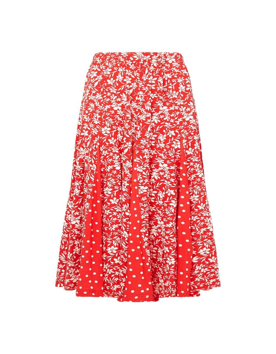 Jemima Knee-Length Skirt in Floral Print - 4