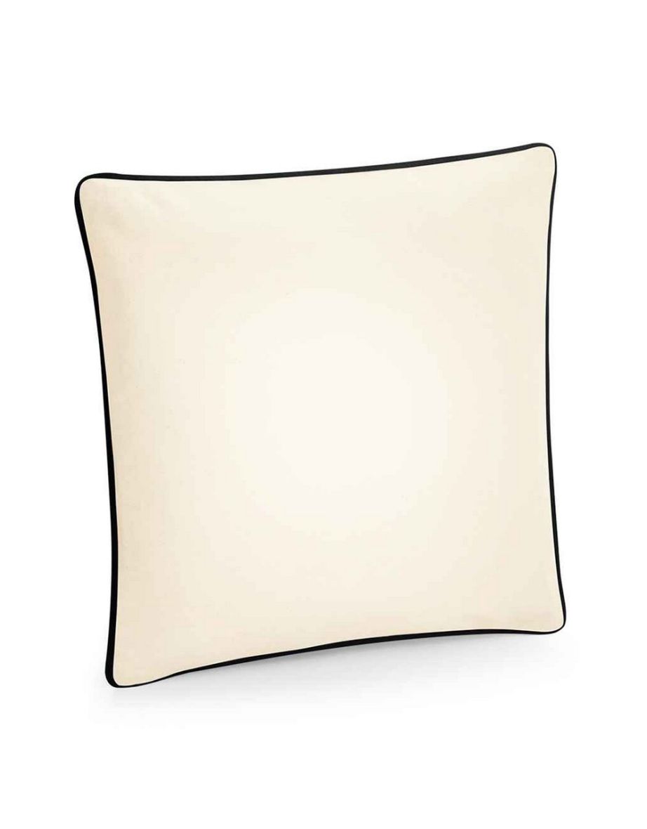 Westford Mill Fairtrade Piped Cushion Cover - Natural/Black