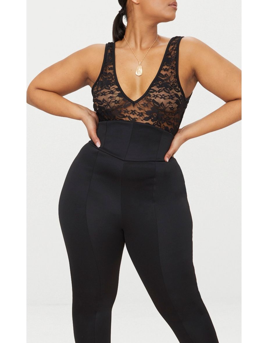 Plus Black Extreme High Waist Leggings - 3