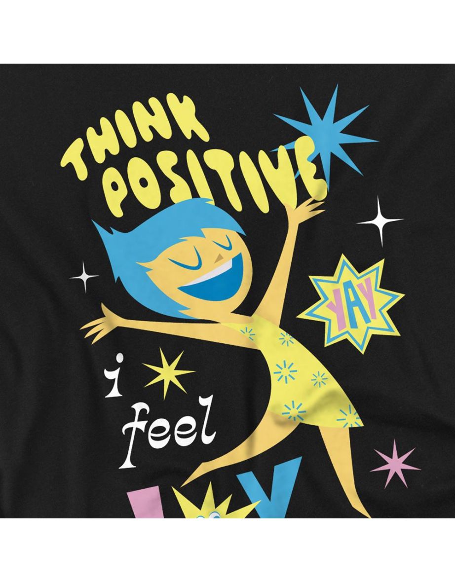 Inside Out 2 Adult Think Positive Joy T-Shirt - Black - 2
