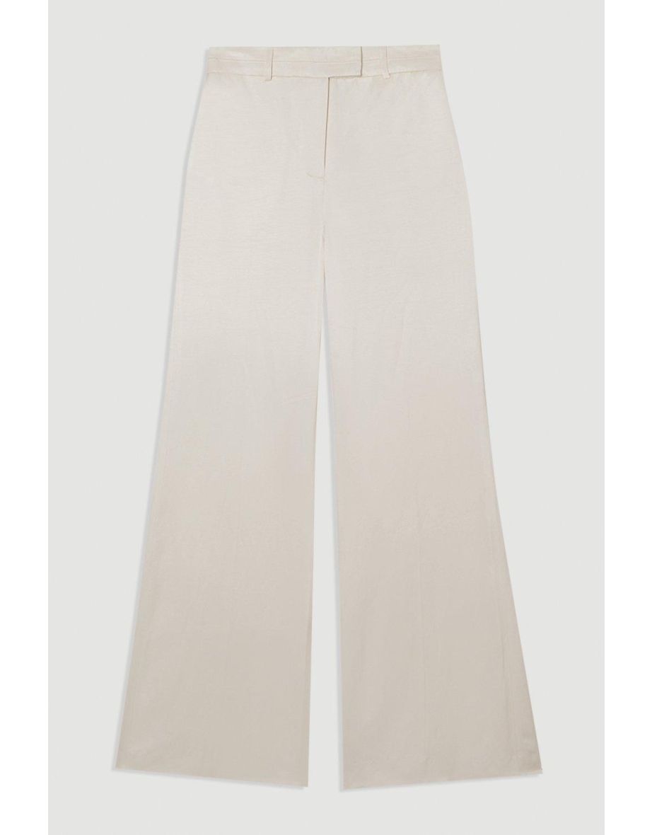 Premium Viscose Linen Tailored Wide Leg Trouser - 3
