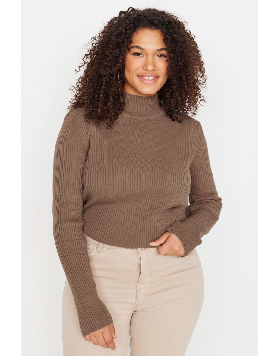 Plus Size Sweater - Brown - Regular fit