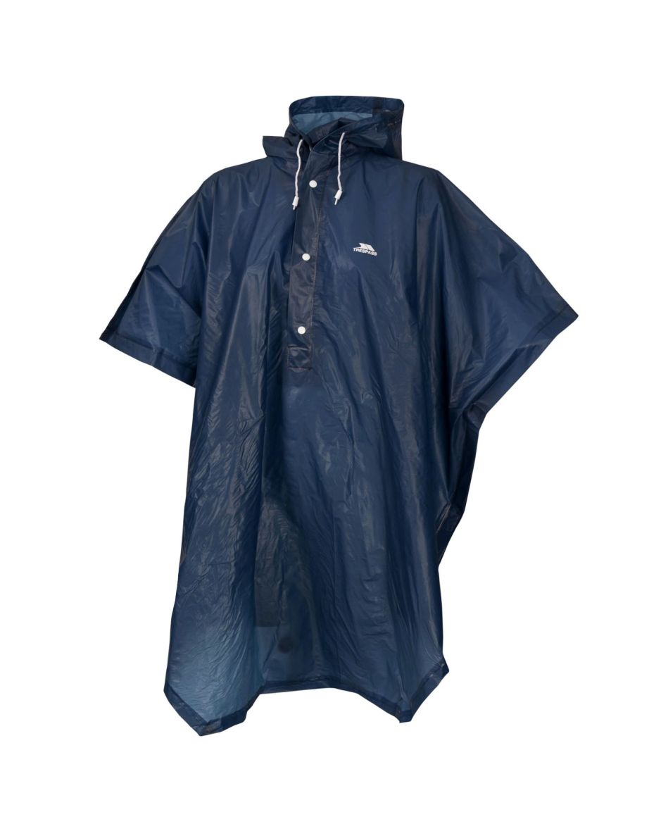 Trespass Adults Unisex Waterproof Camping Festival Rain Poncho - Navy - One Size