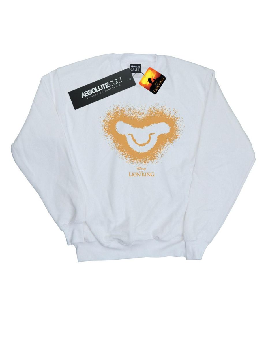 Disney Girls The Lion King Movie Simba Baby Face Sweatshirt - White