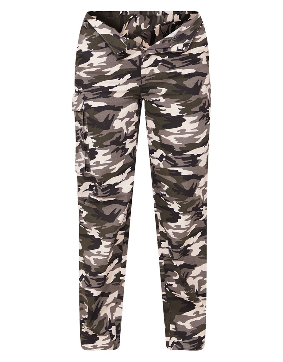 Grey Camo Wide Leg Cargo Trousers - 4