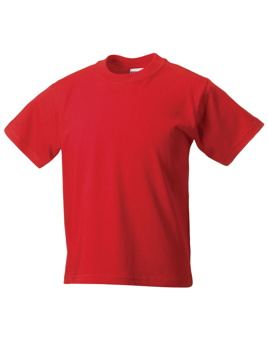 Jerzees Schoolgear Childrens Classic Plain T-Shirt (Pack of 2) - Bright Red