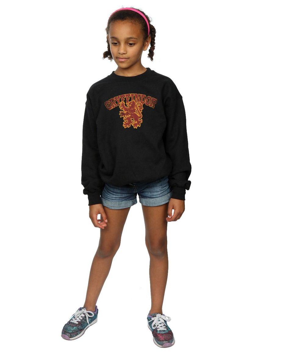 Harry Potter Girls Gryffindor Sport Emblem Sweatshirt - Black - 3