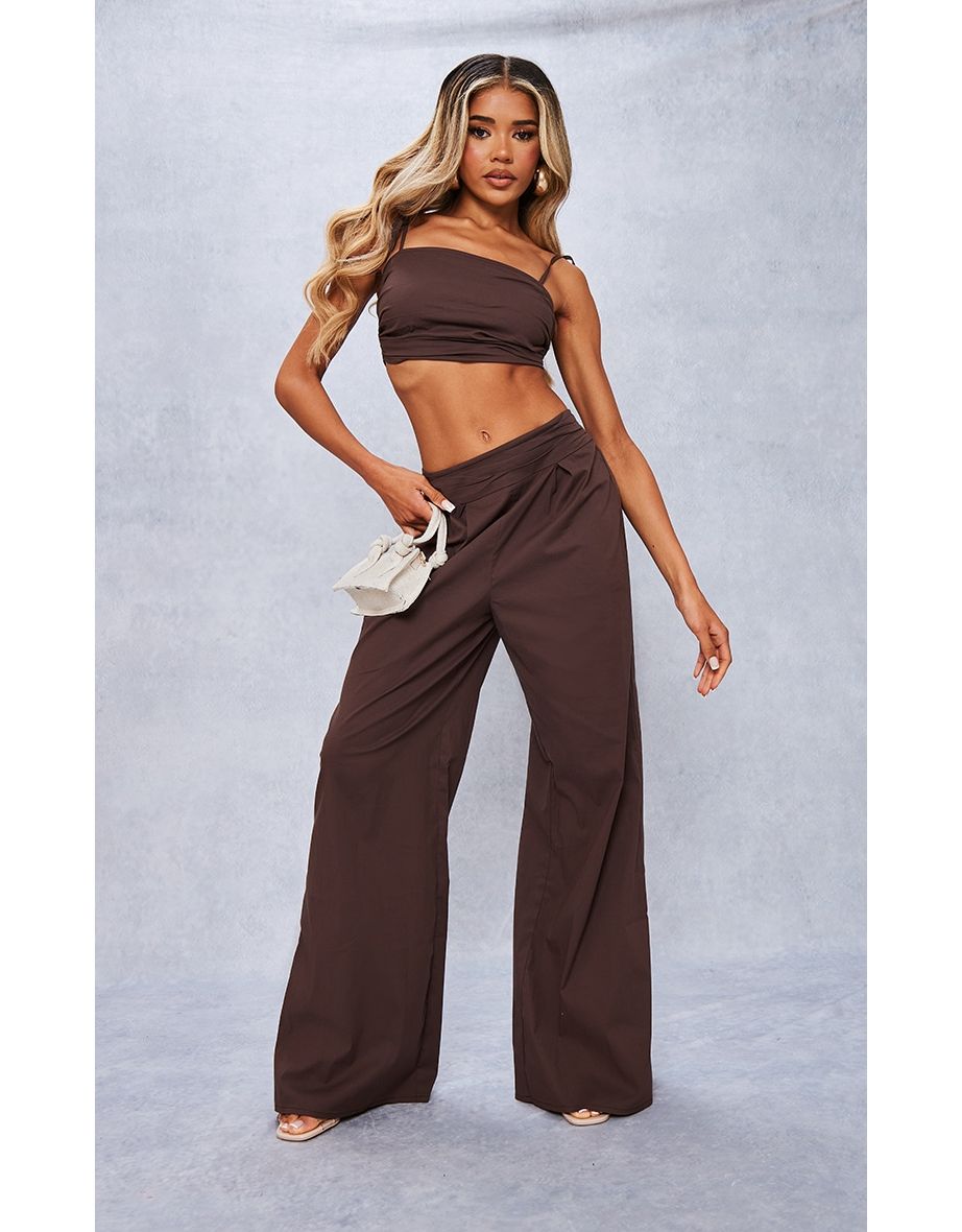 Extreme Wide Leg Leather Look Trousers | boohoo