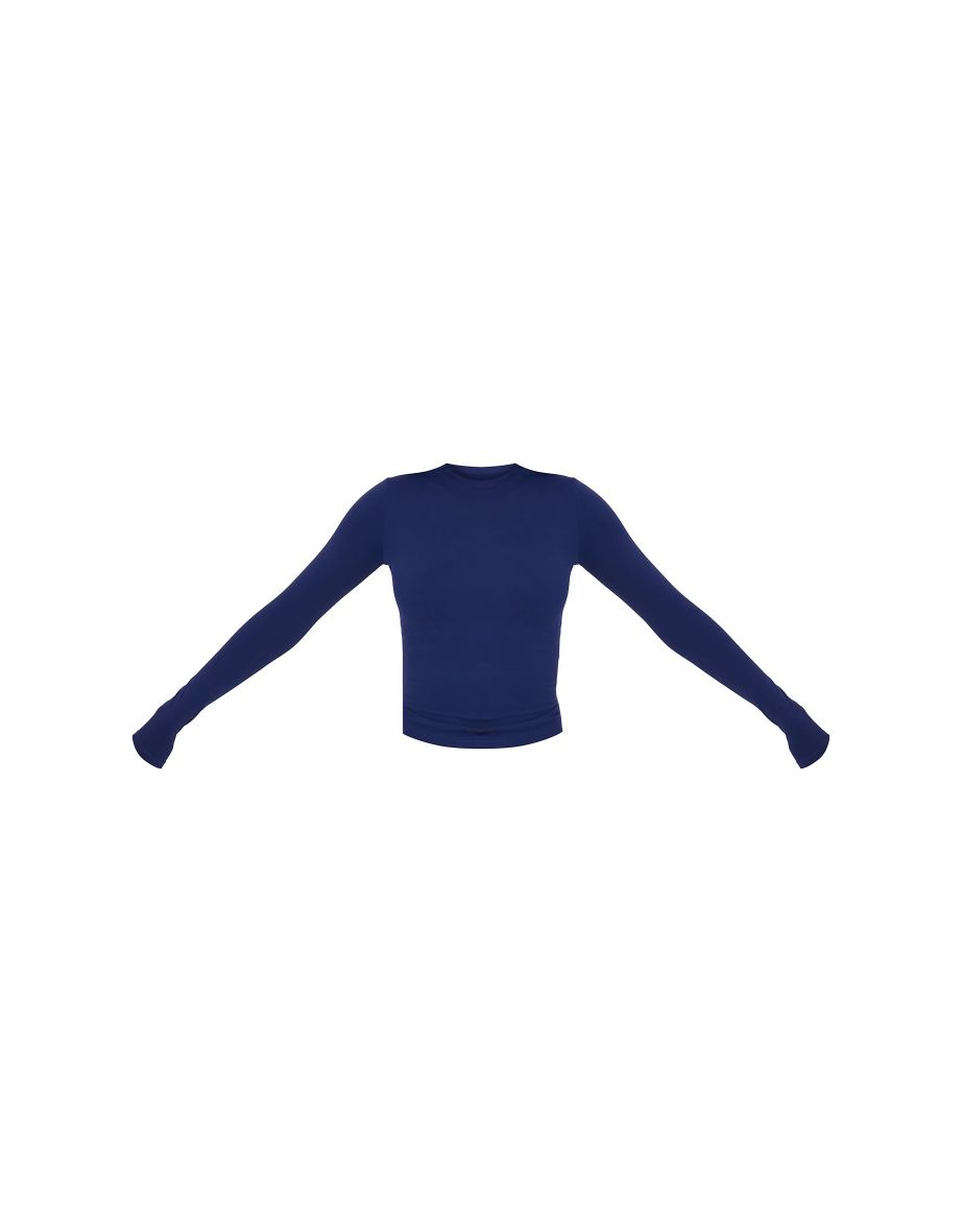 Tall Blue Contour Sculpt Long Sleeve T Shirt - 4